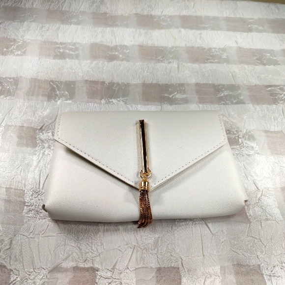 Vintage Handbags - Vintage Mini Faux Leather White Cute Bag or Wallet